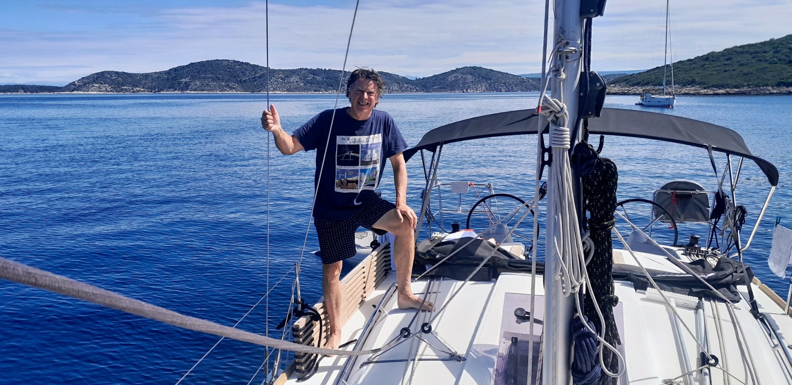 Geoff on yacht Manilo at Klava, Pakleni Islands in Croatia